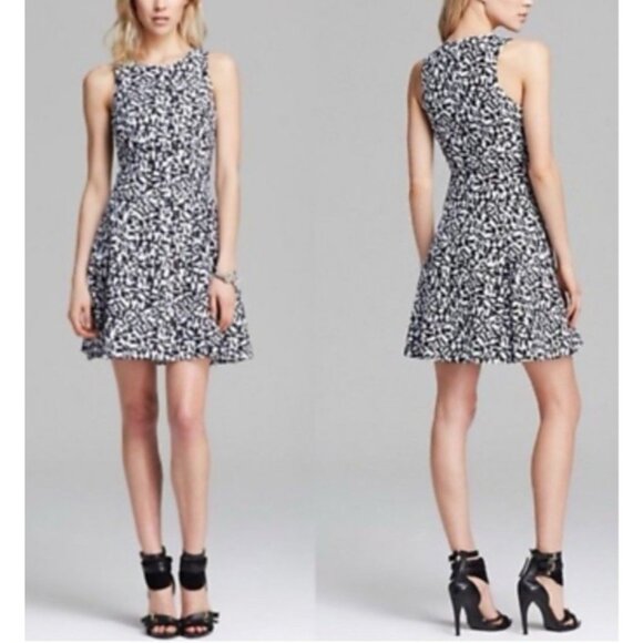 Theory A Line Dress 8 Blue White Cotton Sleeveless Lightweight A Line Summer - Picture 1 of 9